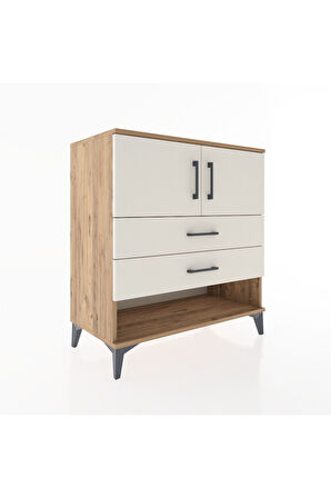 Hyperion Şifonyer Tek Raflı 2 Çekmeceli 2 Kapaklı 88x44x96 Çam-Aytaşı