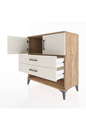 Hyperion Şifonyer Tek Raflı 2 Çekmeceli 2 Kapaklı 88x44x96 Çam-Aytaşı