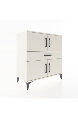 Hyperion Şifonyer 3 Raflı Tek Çekmeceli 4 Kapaklı 88x44x96 Aytaşı-Aytaşı