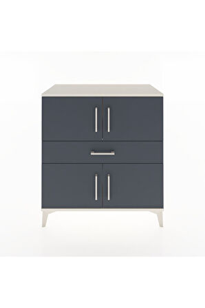 Hyperion Şifonyer 3 Raflı Tek Çekmeceli 4 Kapaklı 88x44x96 Aytaşı-Antrasit