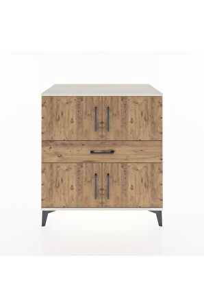 Hyperion Şifonyer 3 Raflı Tek Çekmeceli 4 Kapaklı 88x44x96 Aytaşı-Çam