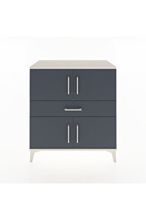 Hyperion Şifonyer Tek Raflı Tek Çekmeceli 4 Kapaklı 88x44x96 Aytaşı-Antrasit