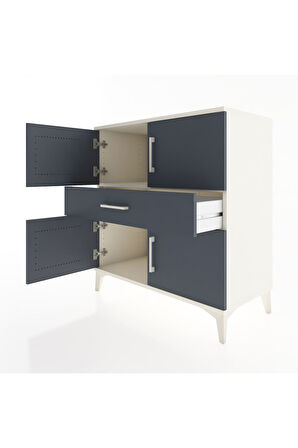 Hyperion Şifonyer Tek Raflı Tek Çekmeceli 4 Kapaklı 88x44x96 Aytaşı-Antrasit