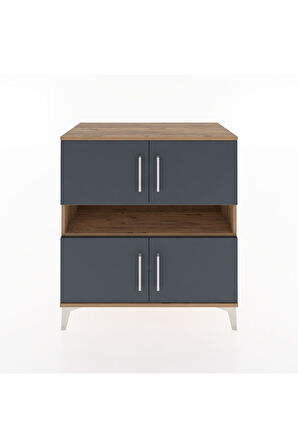 Hyperion Şifonyer 5 Raflı 4 Kapaklı 88x44x96 Çam-Antrasit