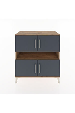 Hyperion Şifonyer 2 Raflı 4 Kapaklı 88x44x96 Çam-Antrasit