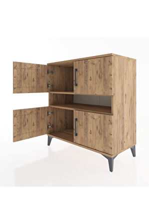 Hyperion Şifonyer 2 Raflı 4 Kapaklı 88x44x96 Çam-Çam