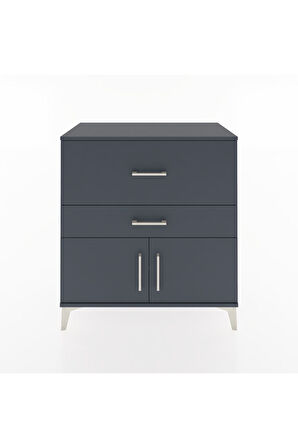 Hyperion Şifonyer Tek Raflı 2 Çekmeceli 2 Kapaklı 88x44x96 Antrasit-Antrasit