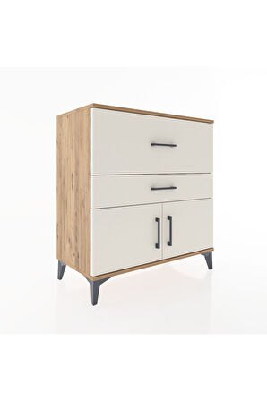 Hyperion Şifonyer Tek Raflı 2 Çekmeceli 2 Kapaklı 88x44x96 Çam-Aytaşı