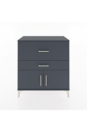 Hyperion Şifonyer 2 Çekmeceli 2 Kapaklı 88x44x96 Antrasit-Antrasit