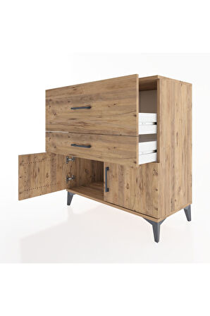 Hyperion Şifonyer 2 Çekmeceli 2 Kapaklı 88x44x96 Çam-Çam