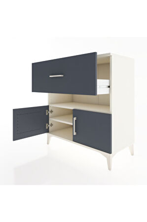 Hyperion Şifonyer 2 Raflı Tek Çekmeceli 2 Kapaklı 88x44x96 Aytaşı-Antrasit