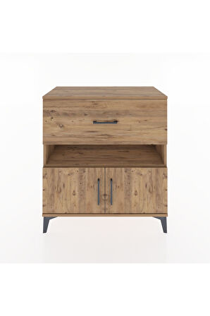 Hyperion Şifonyer 2 Raflı Tek Çekmeceli 2 Kapaklı 88x44x96 Çam-Çam