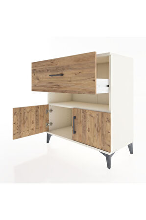 Hyperion Şifonyer Tek Raflı Tek Çekmeceli 2 Kapaklı 88x44x96 Aytaşı-Çam