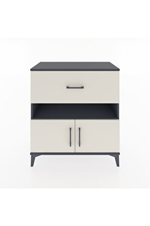 Hyperion Şifonyer Tek Raflı Tek Çekmeceli 2 Kapaklı 88x44x96 Antrasit-Aytaşı