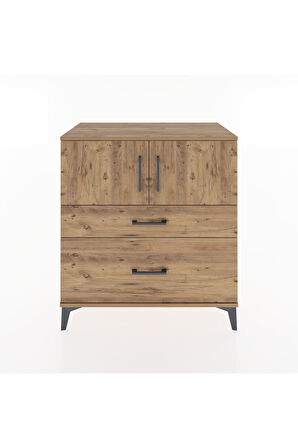 Hyperion Şifonyer 2 Raflı 2 Çekmeceli 2 Kapaklı 88x44x96 Çam-Çam