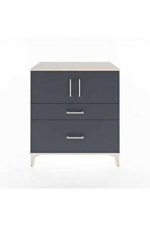 Hyperion Şifonyer Tek Raflı 2 Çekmeceli 2 Kapaklı 88x44x96 Aytaşı-Antrasit