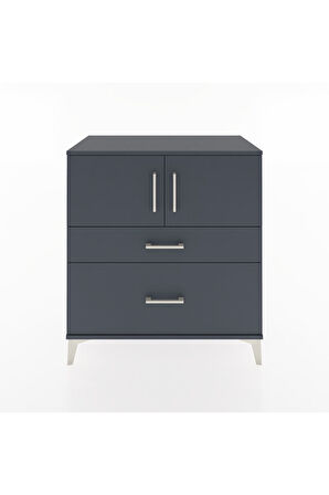 Hyperion Şifonyer Tek Raflı 2 Çekmeceli 2 Kapaklı 88x44x96 Antrasit-Antrasit