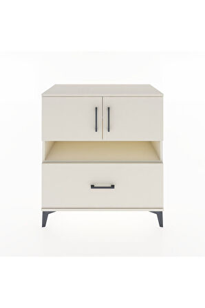 Hyperion Şifonyer 3 Raflı Tek Çekmeceli 2 Kapaklı 88x44x96 Aytaşı-Aytaşı