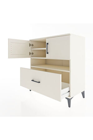 Hyperion Şifonyer 3 Raflı Tek Çekmeceli 2 Kapaklı 88x44x96 Aytaşı-Aytaşı