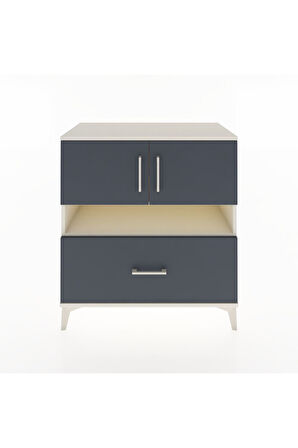 Hyperion Şifonyer 3 Raflı Tek Çekmeceli 2 Kapaklı 88x44x96 Aytaşı-Antrasit