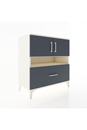 Hyperion Şifonyer 3 Raflı Tek Çekmeceli 2 Kapaklı 88x44x96 Aytaşı-Antrasit