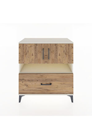 Hyperion Şifonyer 3 Raflı Tek Çekmeceli 2 Kapaklı 88x44x96 Aytaşı-Çam