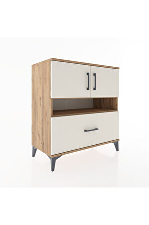 Hyperion Şifonyer 3 Raflı Tek Çekmeceli 2 Kapaklı 88x44x96 Çam-Aytaşı