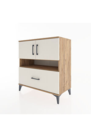 Hyperion Şifonyer 3 Raflı Tek Çekmeceli 2 Kapaklı 88x44x96 Çam-Aytaşı