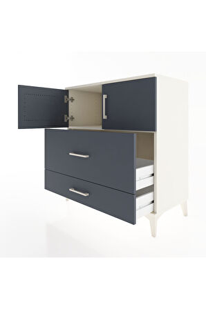 Hyperion Şifonyer Tek Raflı 2 Çekmeceli 2 Kapaklı 88x44x96 Aytaşı-Antrasit