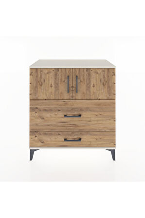 Hyperion Şifonyer Tek Raflı 2 Çekmeceli 2 Kapaklı 88x44x96 Aytaşı-Çam