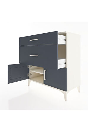 Hyperion Şifonyer Tek Raflı 2 Çekmeceli 2 Kapaklı 88x44x96 Aytaşı-Antrasit