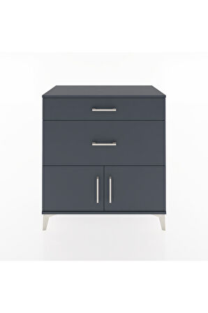 Hyperion Şifonyer Tek Raflı 2 Çekmeceli 2 Kapaklı 88x44x96 Antrasit-Antrasit