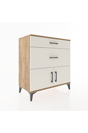 Hyperion Şifonyer Tek Raflı 2 Çekmeceli 2 Kapaklı 88x44x96 Çam-Aytaşı