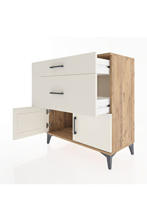 Hyperion Şifonyer 2 Çekmeceli 2 Kapaklı 88x44x96 Çam-Aytaşı