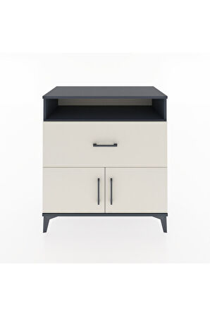 Hyperion Şifonyer 2 Raflı Tek Çekmeceli 2 Kapaklı 88x44x96 Antrasit-Aytaşı