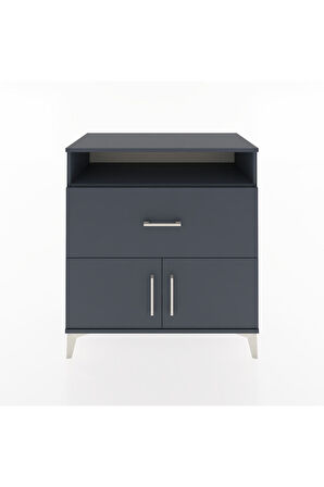 Hyperion Şifonyer 2 Raflı Tek Çekmeceli 2 Kapaklı 88x44x96 Antrasit-Antrasit