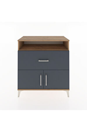 Hyperion Şifonyer 2 Raflı Tek Çekmeceli 2 Kapaklı 88x44x96 Çam-Antrasit