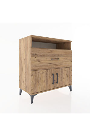 Hyperion Şifonyer 2 Raflı Tek Çekmeceli 2 Kapaklı 88x44x96 Çam-Çam