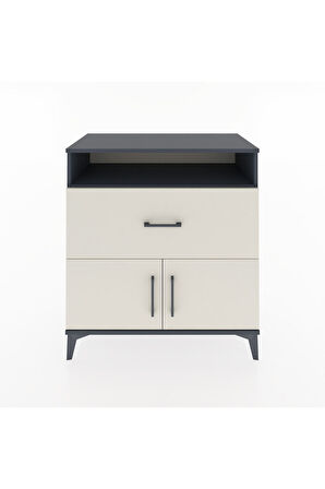 Hyperion Şifonyer Tek Raflı Tek Çekmeceli 2 Kapaklı 88x44x96 Antrasit-Aytaşı