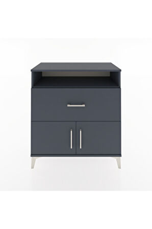 Hyperion Şifonyer Tek Raflı Tek Çekmeceli 2 Kapaklı 88x44x96 Antrasit-Antrasit