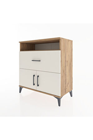 Hyperion Şifonyer Tek Raflı Tek Çekmeceli 2 Kapaklı 88x44x96 Çam-Aytaşı