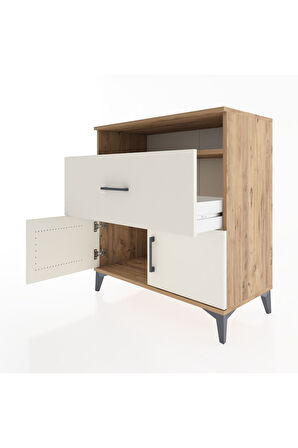 Hyperion Şifonyer Tek Raflı Tek Çekmeceli 2 Kapaklı 88x44x96 Çam-Aytaşı