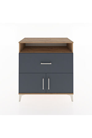 Hyperion Şifonyer Tek Raflı Tek Çekmeceli 2 Kapaklı 88x44x96 Çam-Antrasit