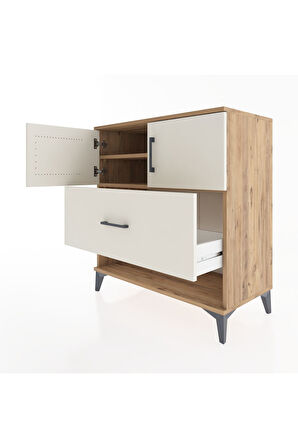 Hyperion Şifonyer 2 Raflı Tek Çekmeceli 2 Kapaklı 88x44x96 Çam-Aytaşı