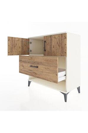 Hyperion Şifonyer Tek Raflı Tek Çekmeceli 2 Kapaklı 88x44x96 Aytaşı-Çam