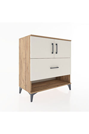 Hyperion Şifonyer Tek Raflı Tek Çekmeceli 2 Kapaklı 88x44x96 Çam-Aytaşı