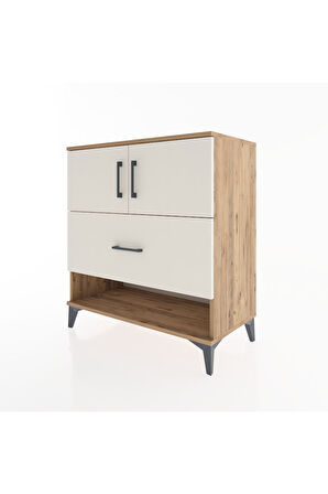 Hyperion Şifonyer Tek Raflı Tek Çekmeceli 2 Kapaklı 88x44x96 Çam-Aytaşı