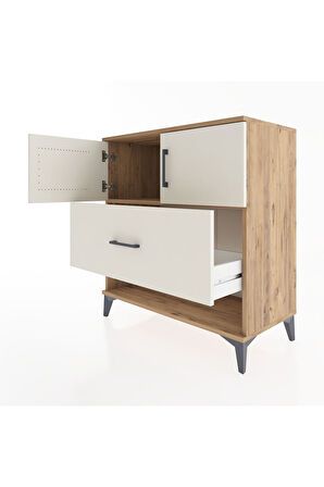 Hyperion Şifonyer Tek Raflı Tek Çekmeceli 2 Kapaklı 88x44x96 Çam-Aytaşı