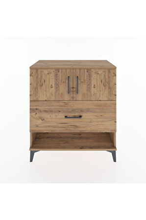 Hyperion Şifonyer Tek Raflı Tek Çekmeceli 2 Kapaklı 88x44x96 Çam-Çam