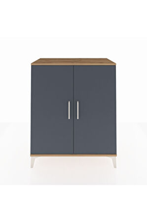 Hyperion Şifonyer 2 Kapaklı 88x44x106 Çam-Antrasit